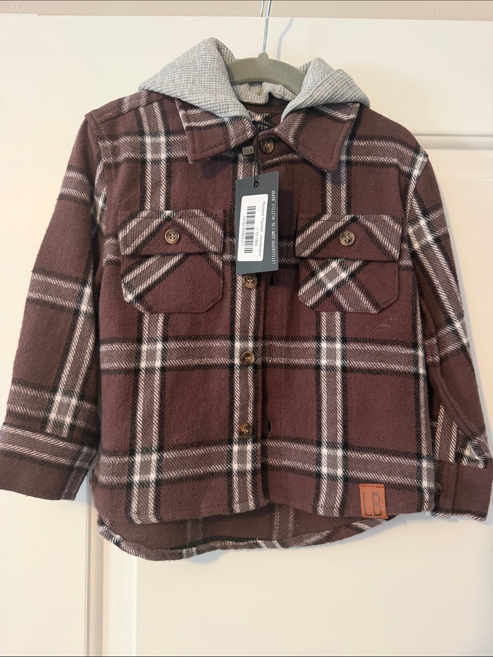 NWT Little Bipsy Hooded Flannel - 12-18M